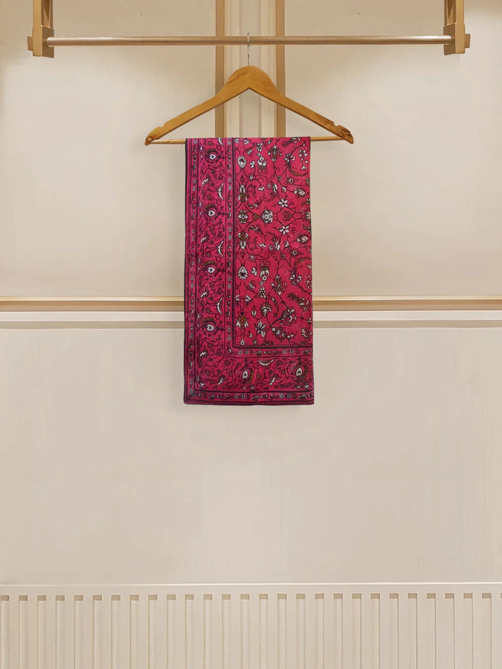 THREE PIECE PURE COTTON NET SHIRT WITH DUPATTA AND SILK PANTS S107995